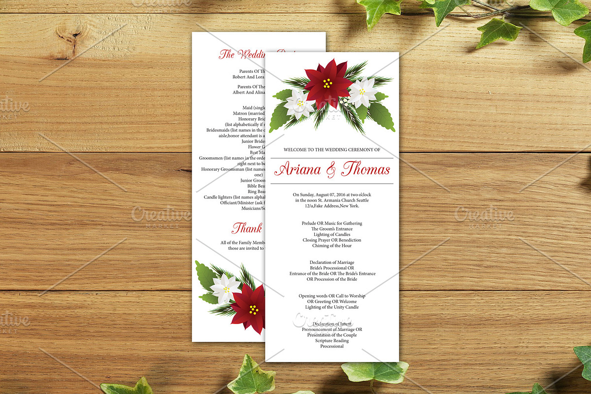 Wedding Ceremony Program Template, a Stationery Template by retrographix (Photo 2 of 3)
