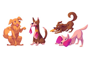 Dog behavior vector set. Cute pet, an Animal Illustration by art PVP - market