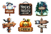 Halloween Wooden Sings Clipart, an Illustration by Daily.Designs (Thumbnail 5 of 5)
