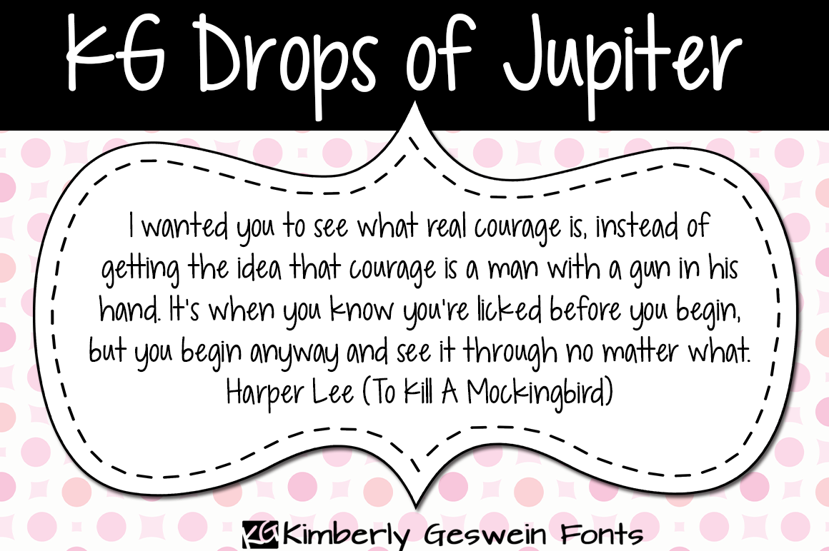 KG Drops of Jupiter Font, a Font by Kimberly Geswein Fonts