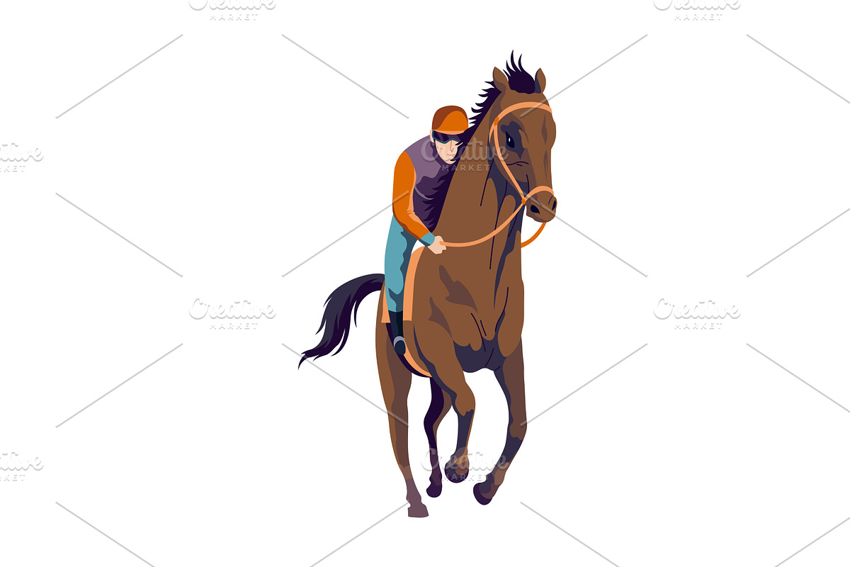 Jockey riding racehorse on a fast, a Sport Illustration by the8monkey