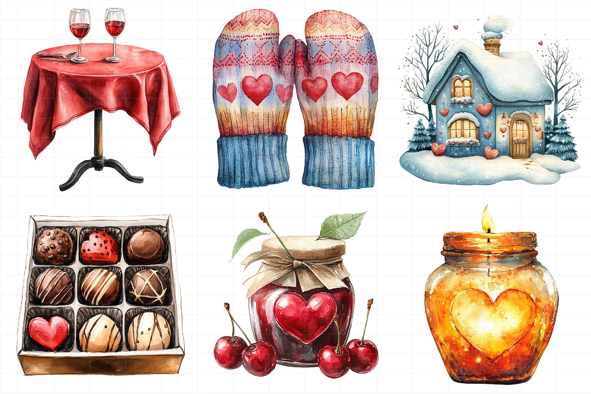 Watercolor Valentines Couple Clipart, an Illustration by Daily.Designs (Photo 8 of 8)