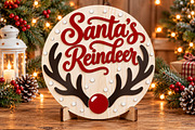 Christmas Santa’s Reindeer Laser Cut, a Seasonal Illustration by Canvas Craft (Thumbnail 3 of 4)