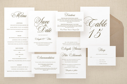 Beautiful Bronze Wedding Suite, an Invitation Template by Ashlyn Designs