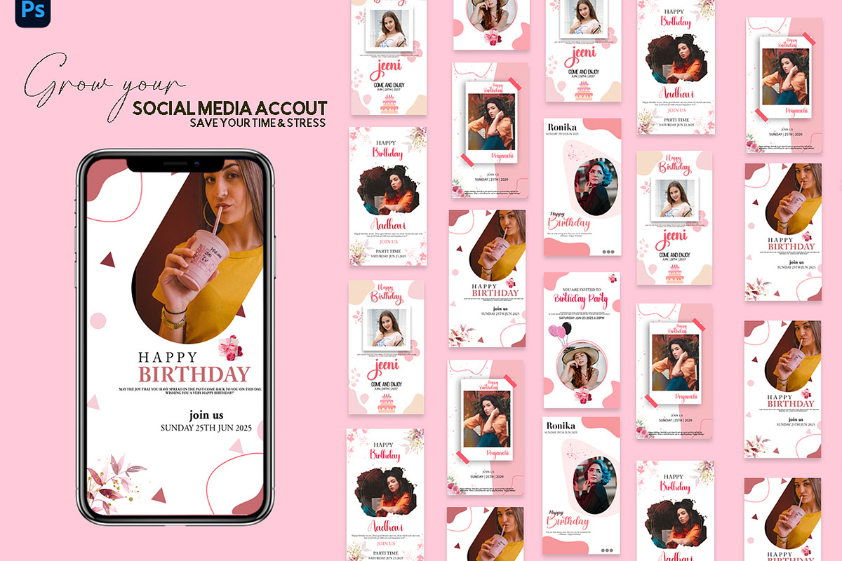 Instagram Stories Templates-Birthday, a Social Media Template by zoomdesigns (Photo 3 of 6)