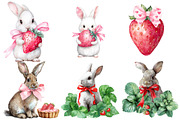 Strawberry Bunny Love PNG Clipart, an Illustration by Designworld (Thumbnail 4 of 5)