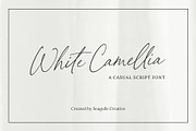 White Camellia Script Font, a Script Font by Seagulls Creative (Thumbnail 1 of 12)