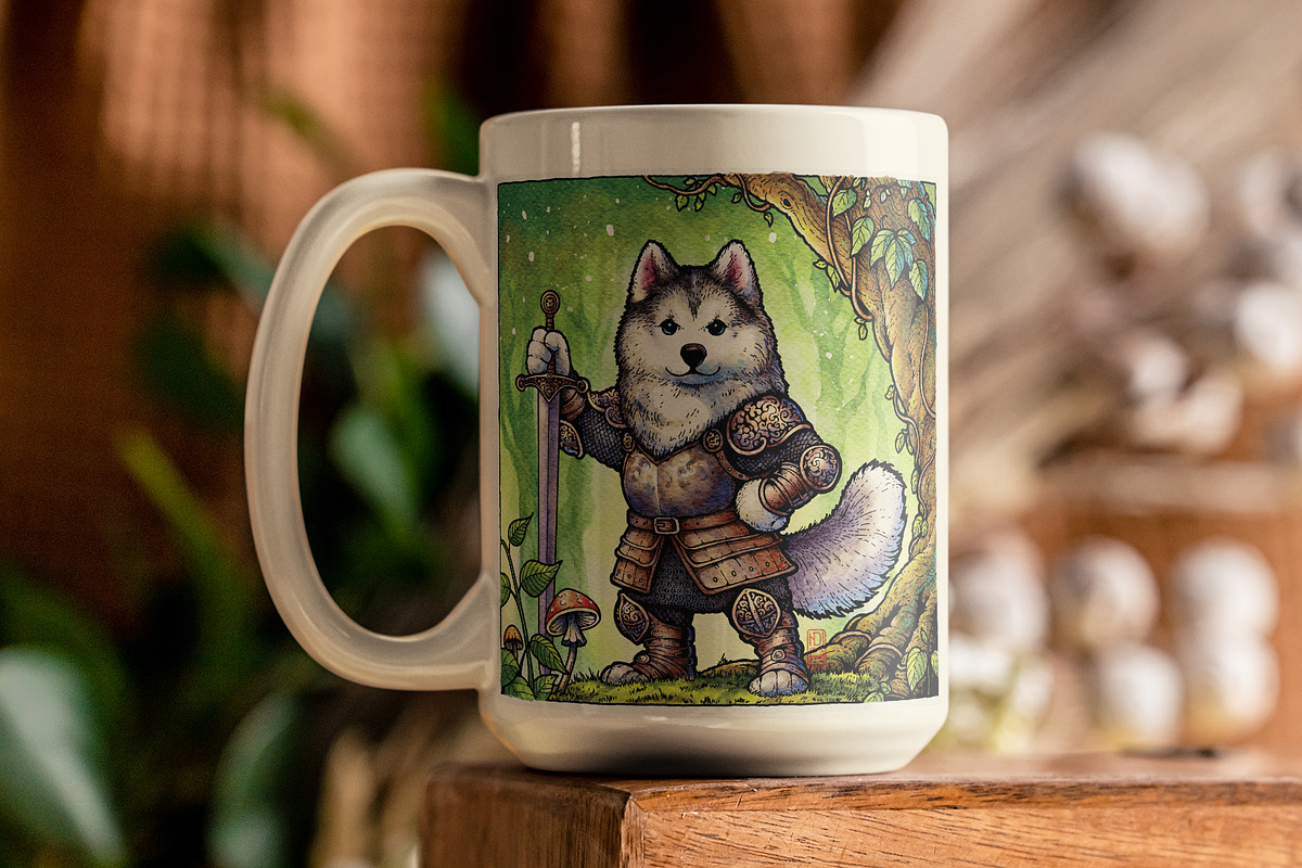 Watercolor Fantasy Creature, Husky, an Illustration by NStudio (Photo 4 of 7)