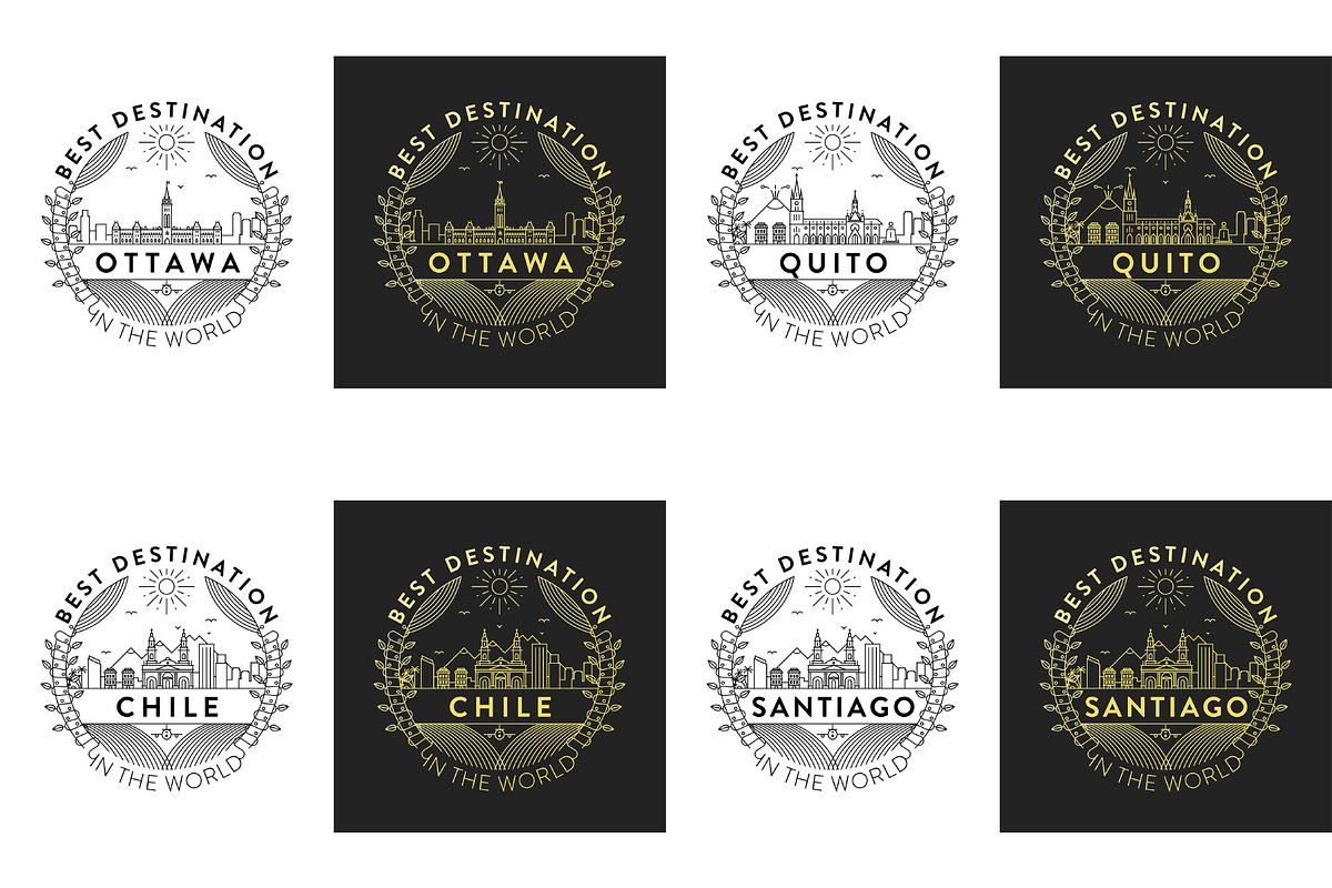 44 Linear City Badges, an Outline Icon by Kursat Unsal (Photo 20 of 25)