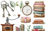 Vintage watercolor clipart, an Illustration by Mary (Thumbnail 2 of 3)