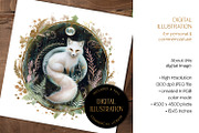 White Fox, Fern & Crystal Ball Image, an Animal Illustration by The Dutch Lady Designs (Thumbnail 2 of 4)