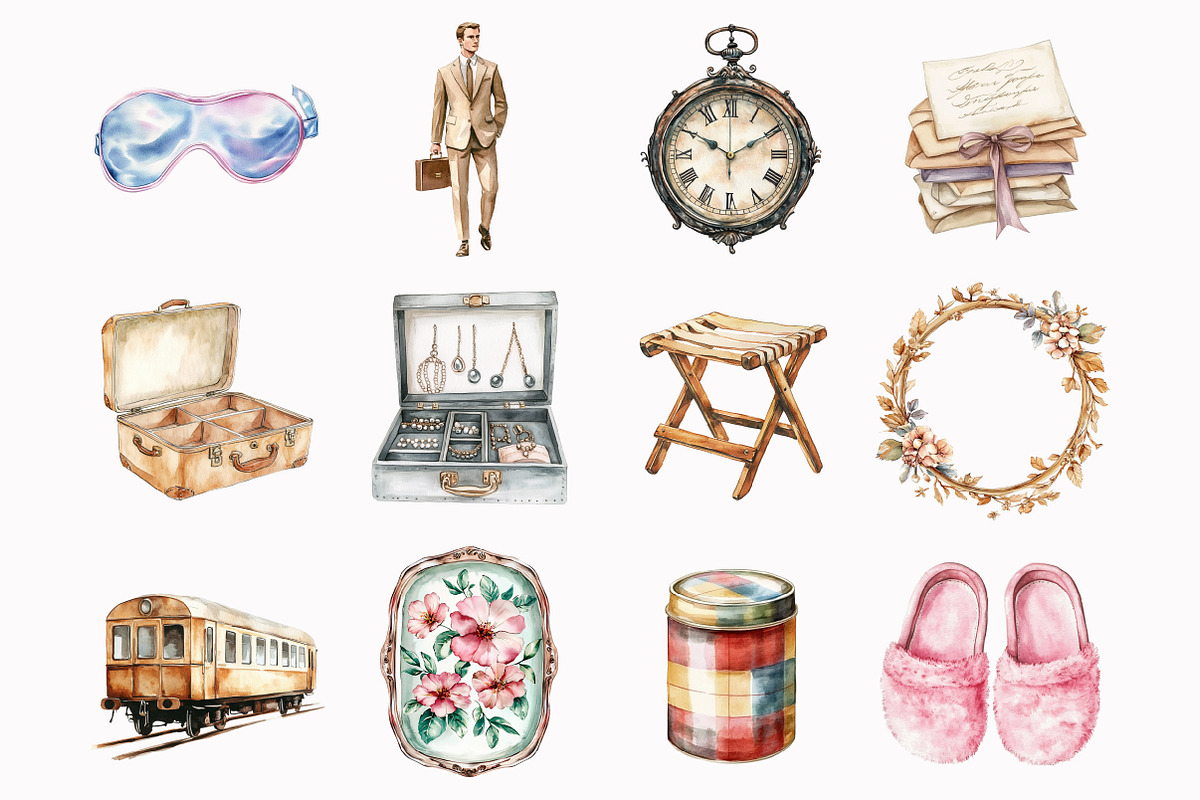 Watercolor Orient Express Clipart, an Illustration by Design Market (Photo 2 of 5)