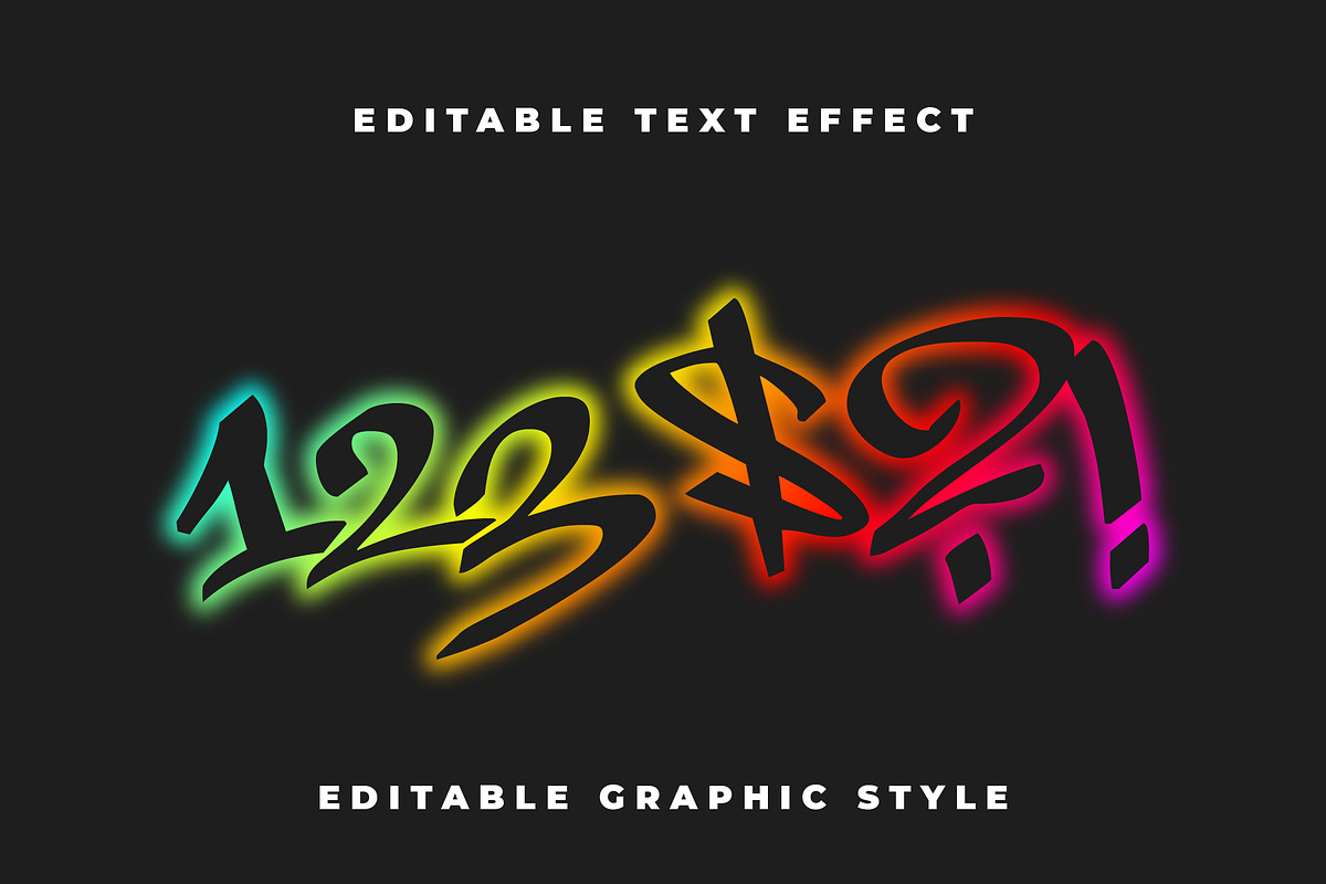 Graffiti Script Neon Text Effect preview 2