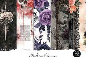 Watercolor Gothic Digital Paper, a Pattern Graphic by Design Scotch
