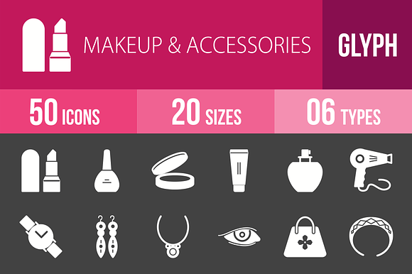 50 Makeupaccessories Glyph Inverted