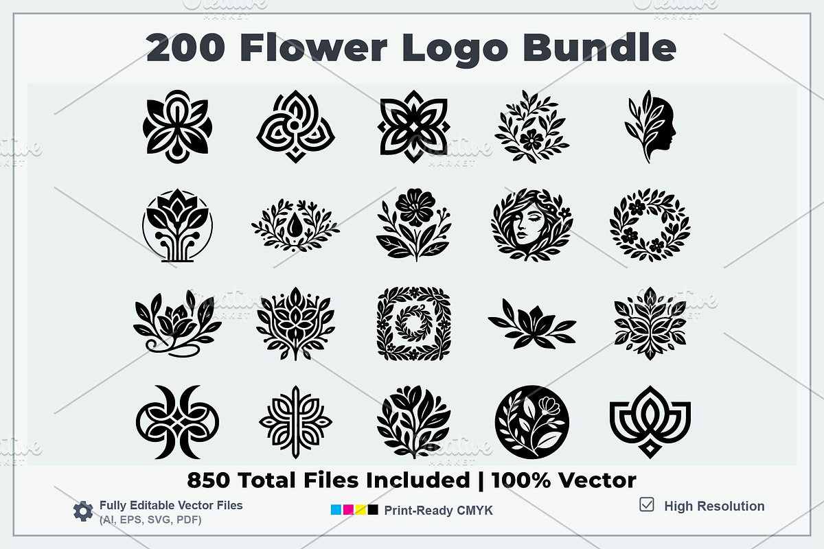 Floral Botanical Vector Logo Bundle, a Branding & Logo Template by Vectorium Studio (Photo 1 of 10)