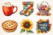 Watercolor Autumn Fall Clipart, an Illustration by Dream Creation (Thumbnail 2 of 7)