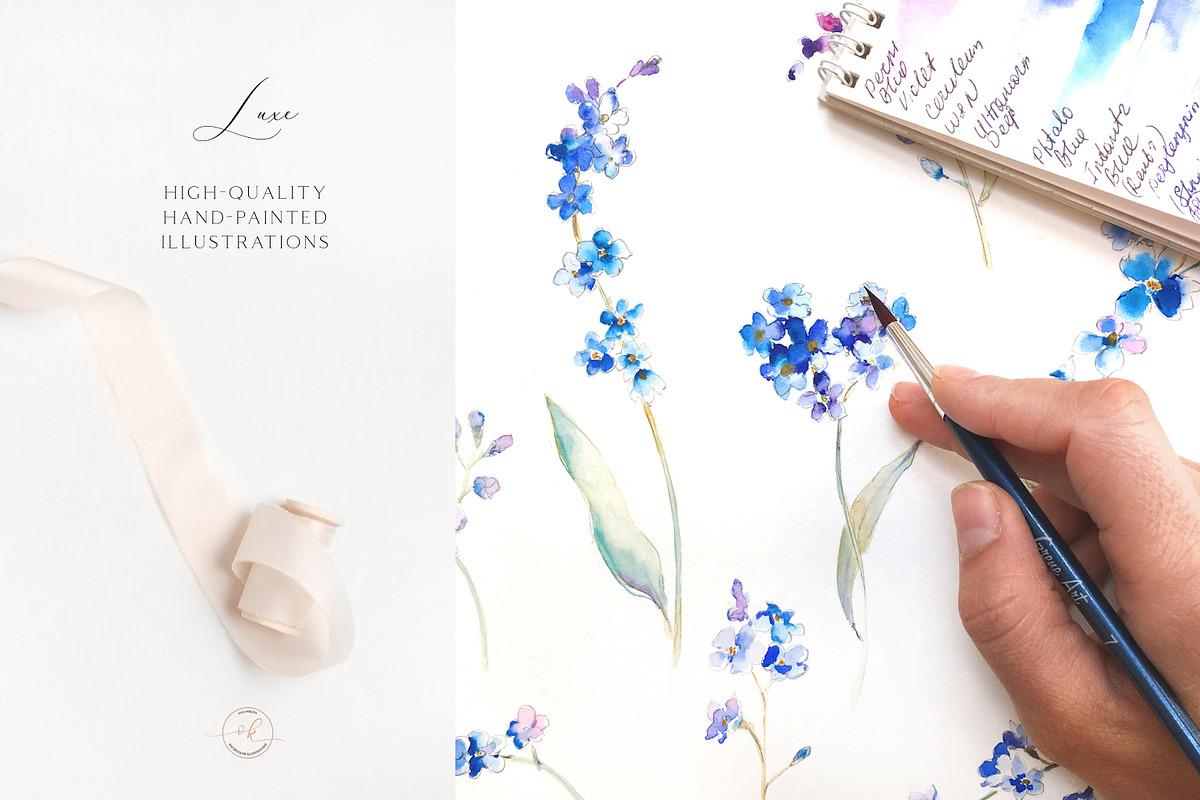 Forget-me-not watercolor, an Illustration by Olga Koelsch (Photo 4 of 7)