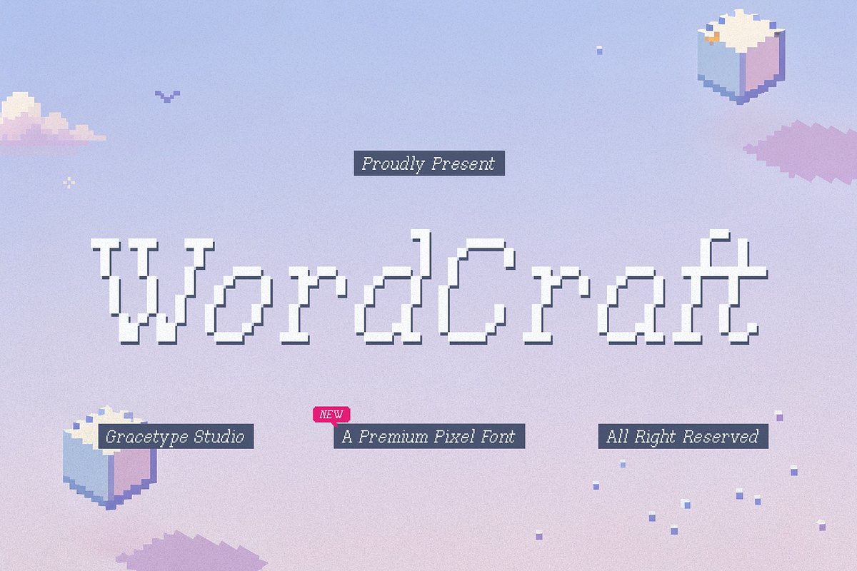 Word Craft | Premium Pixel Font, a Script Font by gracetype_studio (Photo 1 of 12)