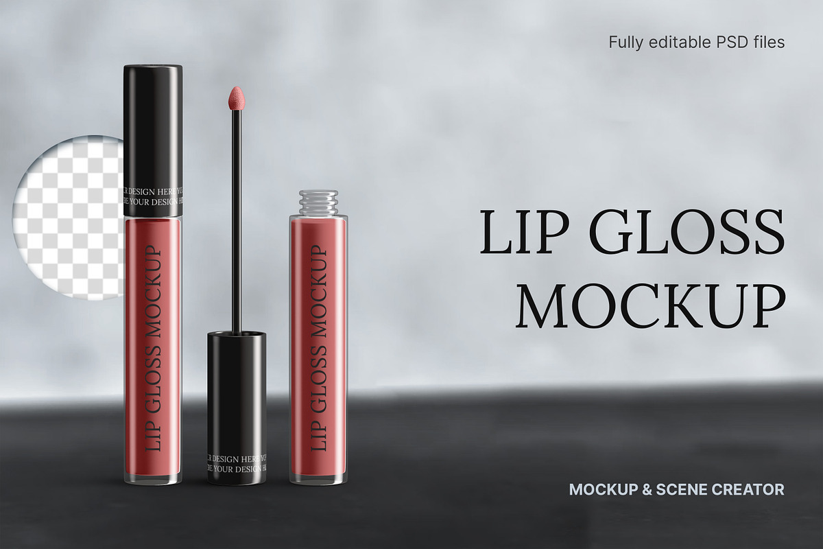 Cosmetic Make Up Lip Gloss Mockup, a Packaging Mockup by mocko (Photo 1 of 4)