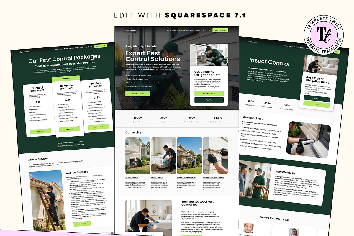 Pest Control Squarespace Template, a Squarespace Template by Template Twist Shop (Photo 2 of 9)