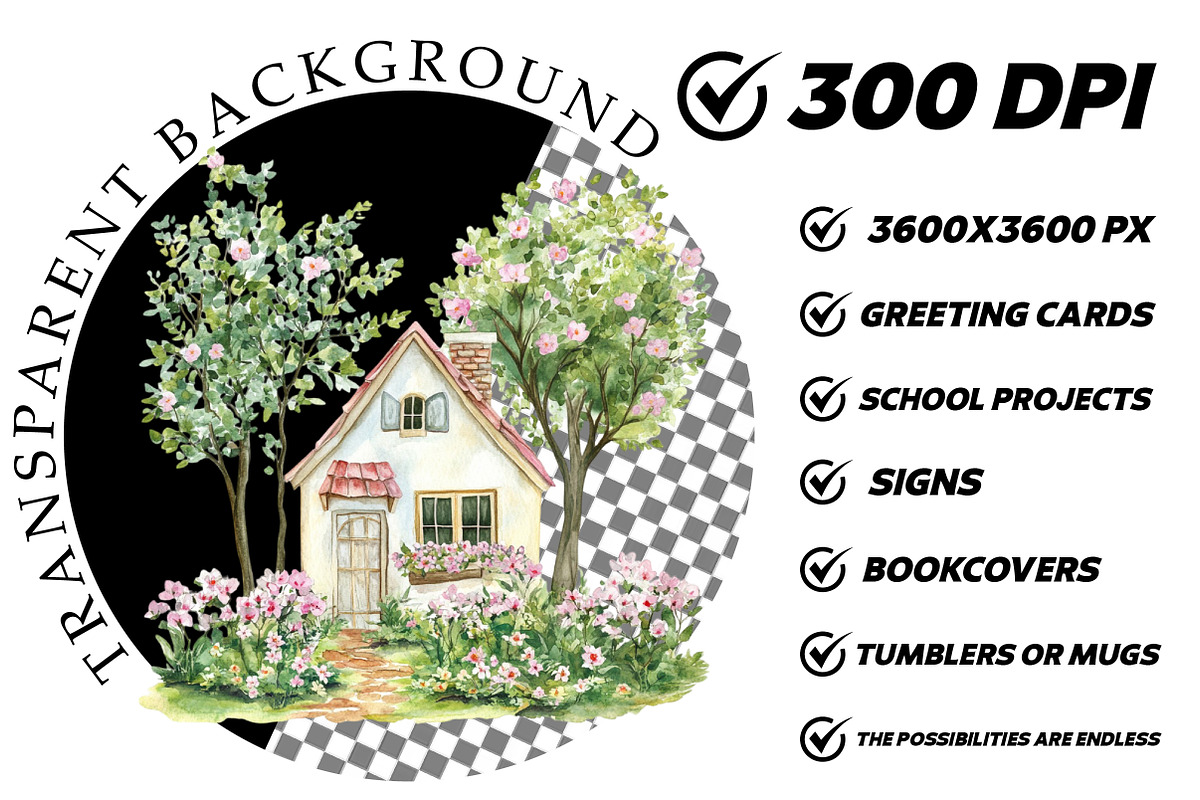 Spring Garden Pretty Clipart, an Illustration by DreamCafeArt (Photo 8 of 8)
