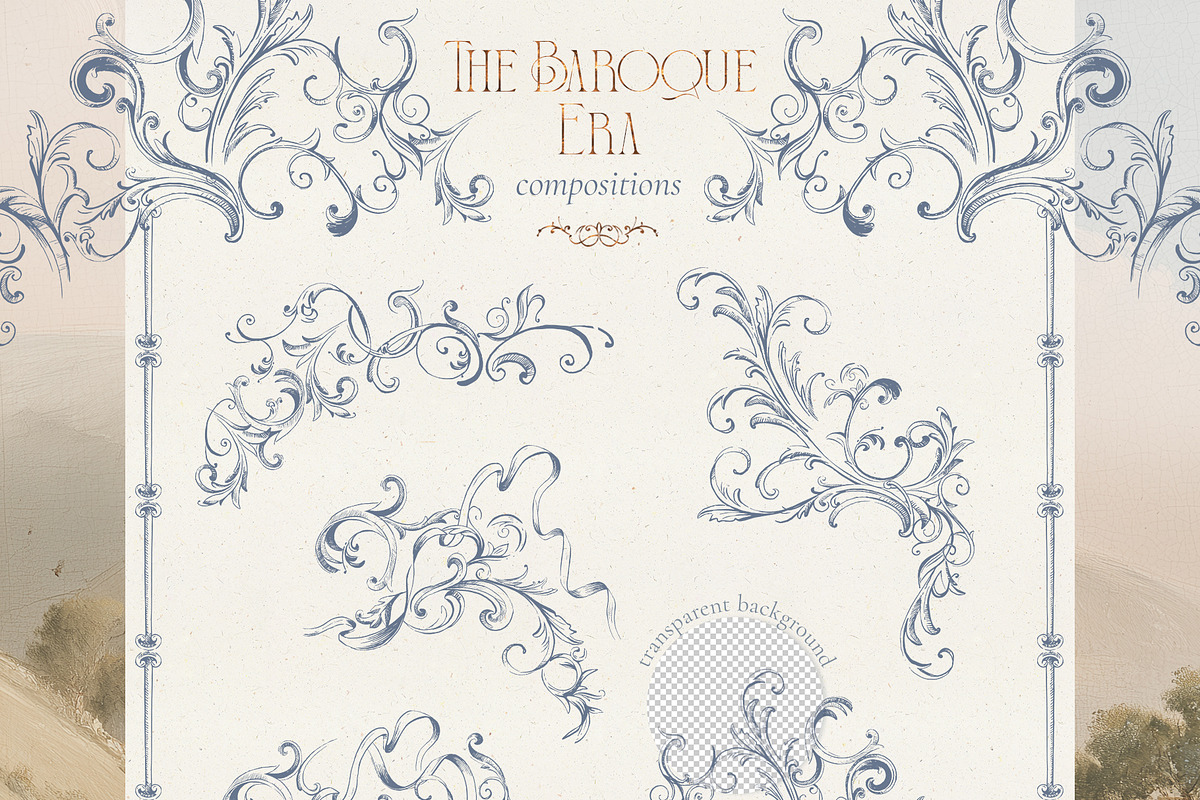 The Baroque Era- Vintage Vector set, a Decorative Illustration by Pamyatka Shop (Photo 14 of 23)