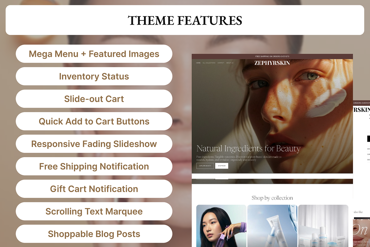 Zephyr Minimalist Shopify 2.0 Theme, a Shopify Template by AtelierDuVow (Photo 8 of 10)