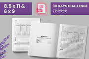 30 Days Challenge Tracker KDP, a Stationery Template by bossdesigner (Thumbnail 1 of 3)