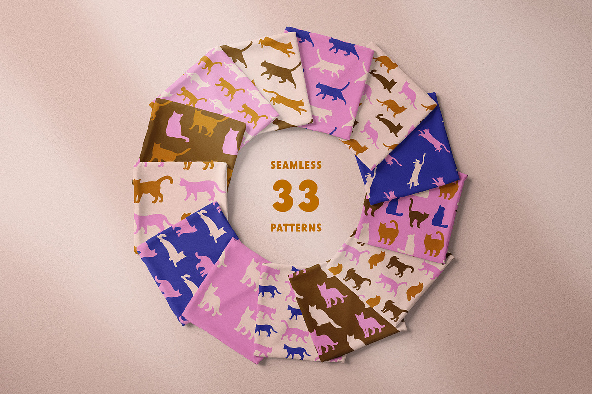 Flat Cat Modern Patterns, a Pattern Graphic by Tiger and Flower (Photo 6 of 21)