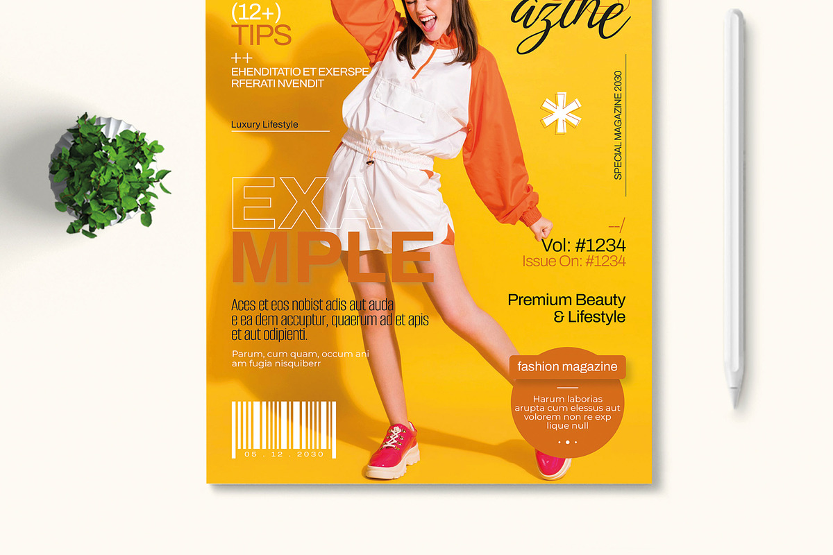 Fashion Magazine Cover Template, a Magazine Template by MightyDesign (Photo 3 of 8)