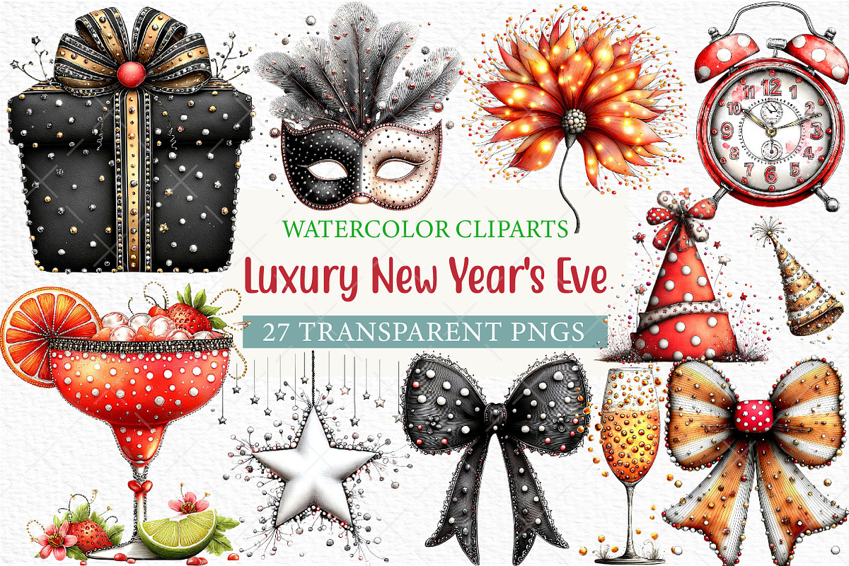 Luxury New Year's Eve Clipart, an Illustration by Craft Nest (Photo 1 of 6)