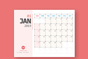 Calendar 2019 Planner Design, a Stationery Template by WORAKAMON Design Studio (Thumbnail 1 of 5)