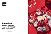 Hotel Shower Caps in Box Mockup, a Merchandise Mockup by creatsy5 (Thumbnail 1 of 5)
