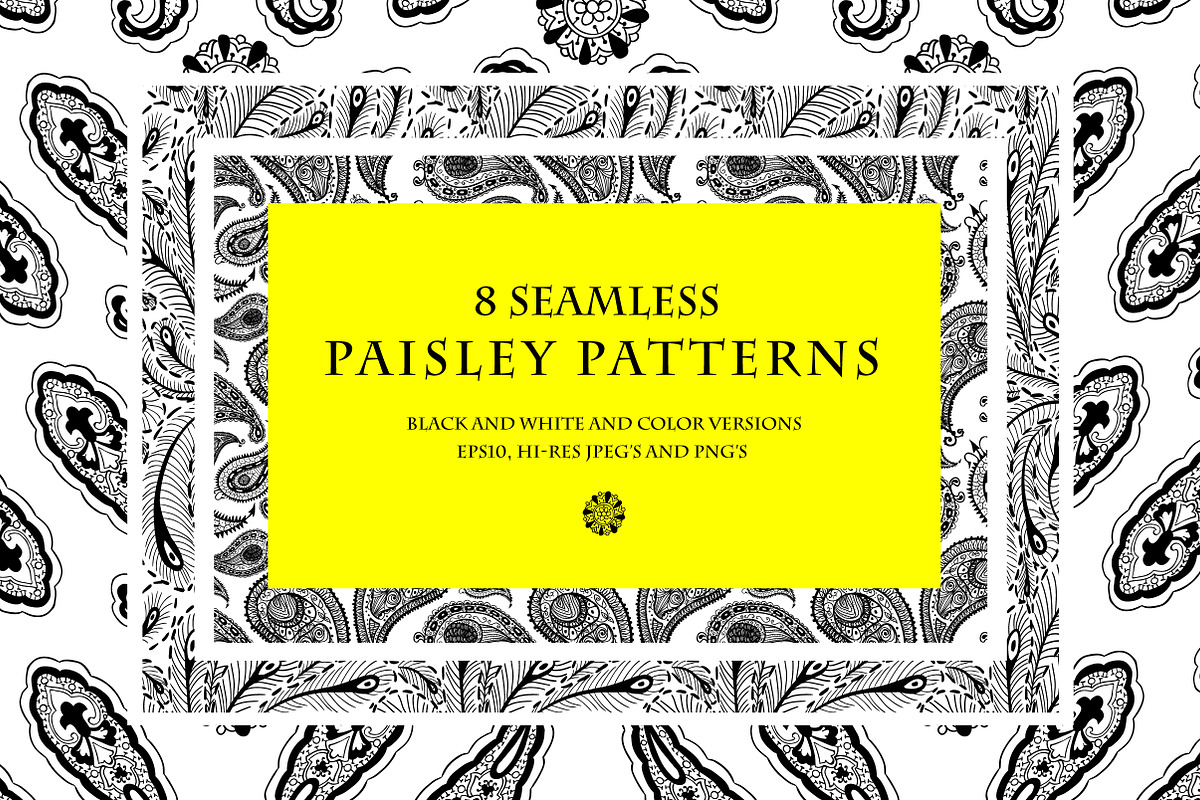 8 seamless paisley patterns, a Pattern Graphic by AnastasiaFears (Photo 1 of 5)