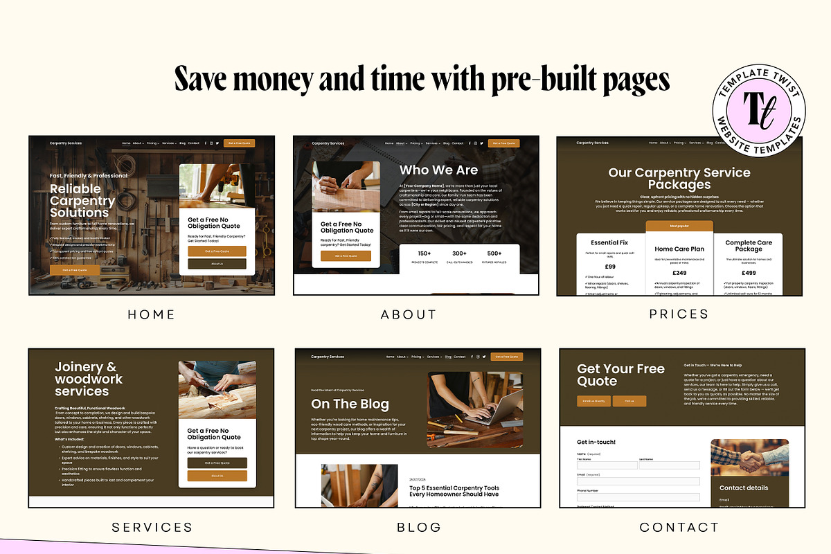 Carpentry Squarespace Template, a Websites & App Template by Template Twist Shop (Photo 7 of 10)