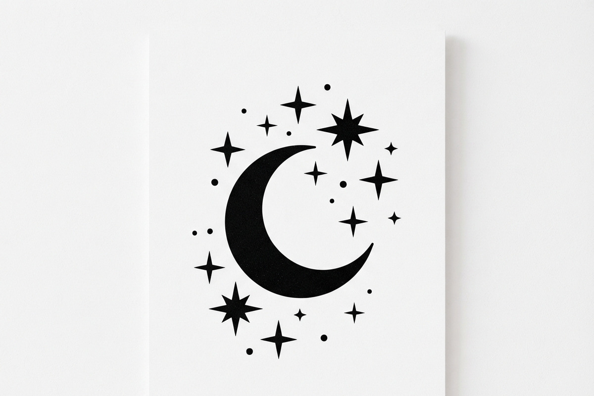 50 Crescent Moon with Stars, an Empty State Illustration by Amazin_art (Photo 14 of 47)