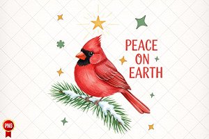 Christmas Cardinal Minimalist PNG, an Illustration by SinaCreation