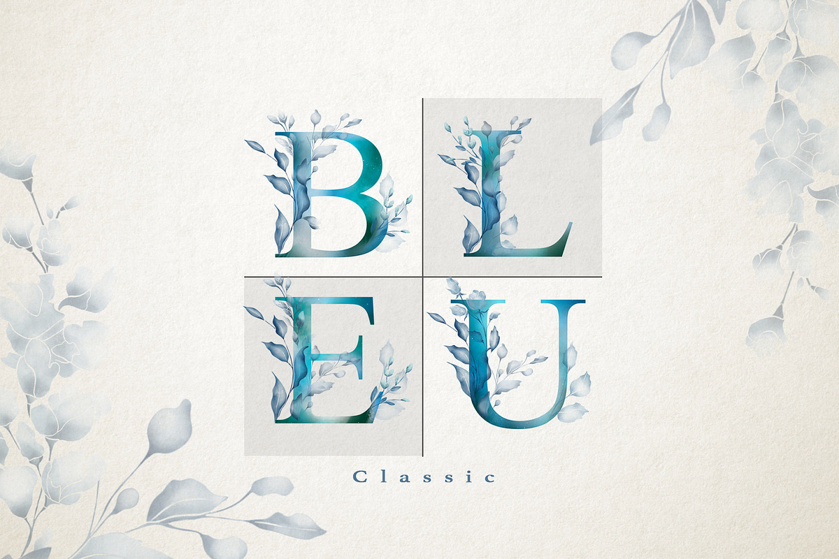 Classic Blue Watercolor Botanical, a Decorative Illustration by Papatongartist (Photo 6 of 10)