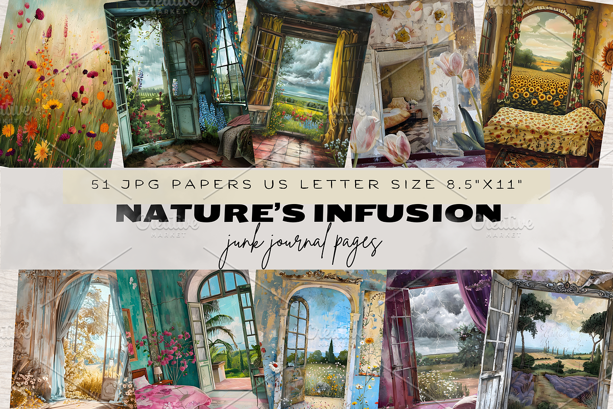 FLORAL JUNK JOURNAL NATURE, a Seasonal Illustration by Daring Digies (Photo 1 of 11)
