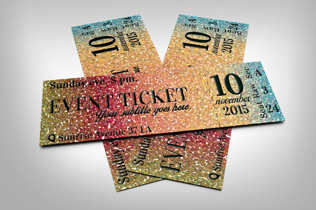 Colorful ticket template, an Invitation Template by Konakchiev