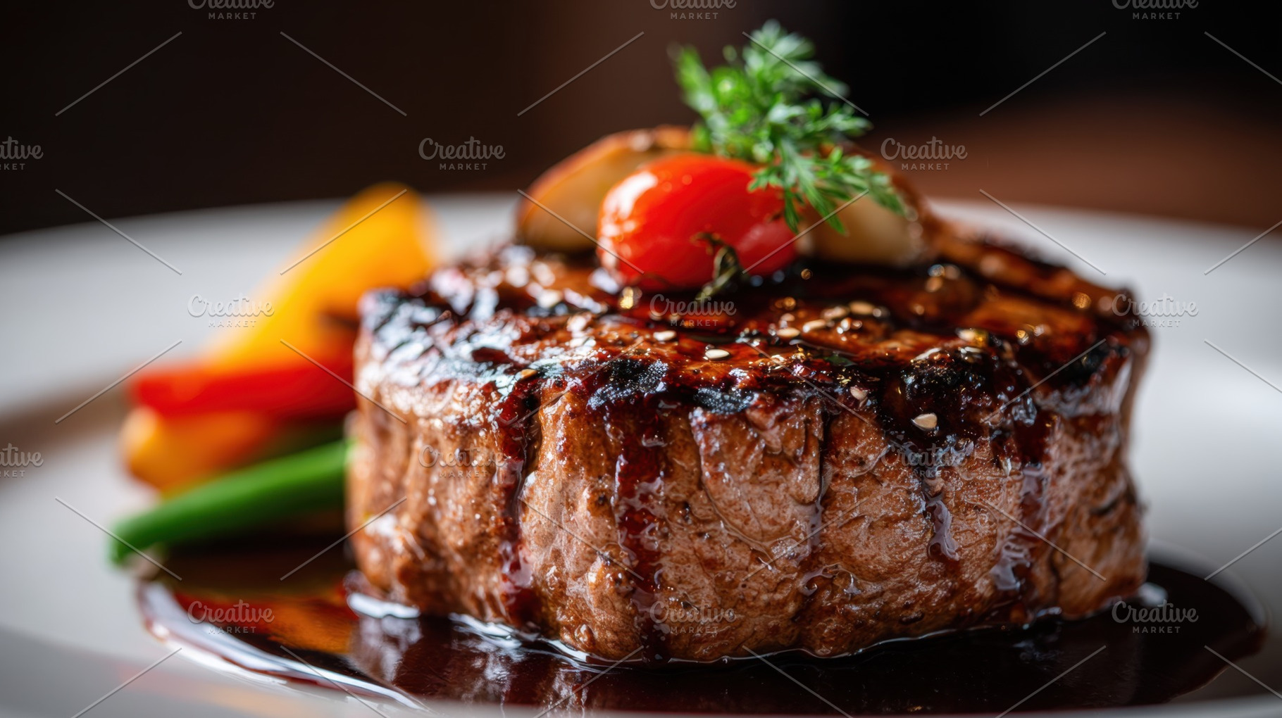 Steak and veggies on plate, a Photo by Beautiful things