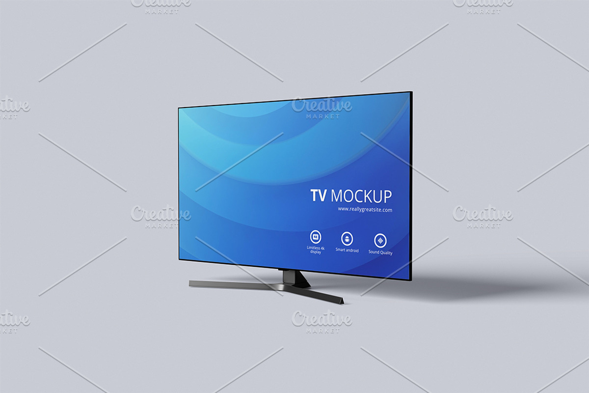 Smart TV Screen Mockup Set, a Wearable Device Mockup by Gatamotion (Photo 3 of 5)