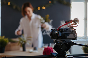 Content creator recording video, a Technology Photo by HalfPoint