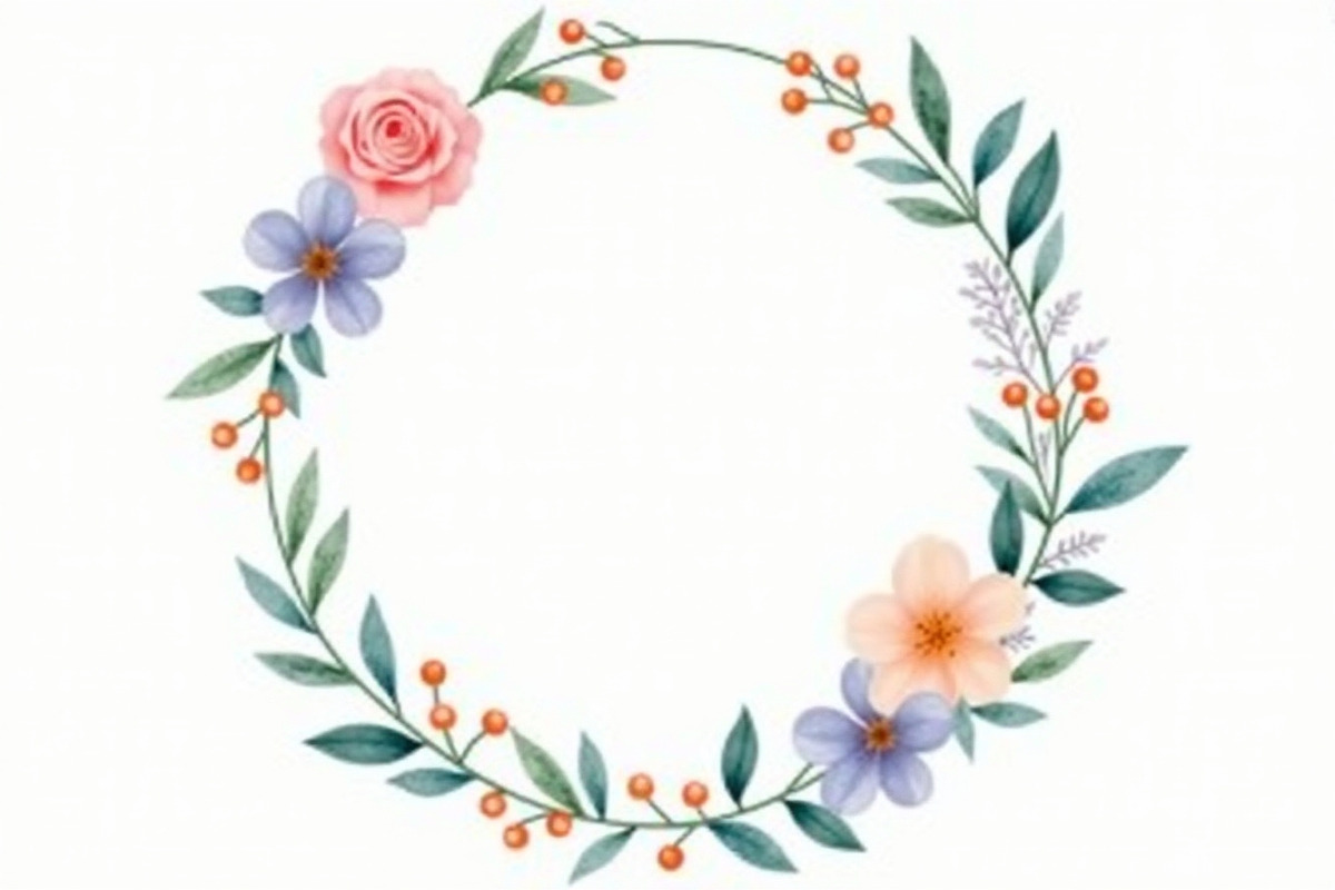 Elegant Watercolor Floral Wreaths, an Illustration by Creativeshirt (Photo 8 of 11)