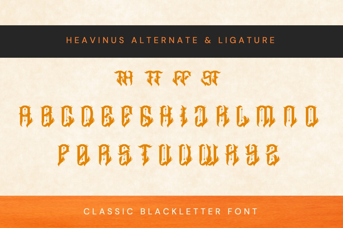 Heavinus - Classic Blackletter Font, a Blackletter Font by Dhabee (Photo 4 of 15)