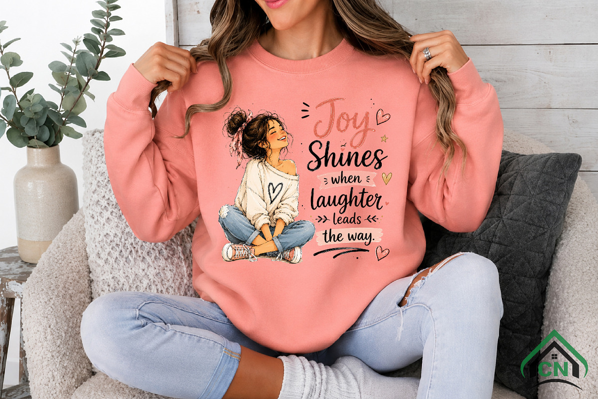 Joy Shines when Laughter Cute Girl, a Seasonal Illustration by Craft Nest (Photo 2 of 6)