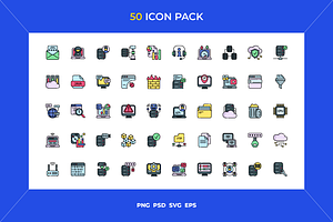 50 Big data icons, an Icon by Wencory