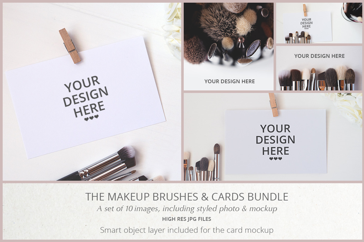 MAKEUP BRUSHES & CARDS BUNDLE, a Print Template by Bobboz Store (Photo 1 of 2)