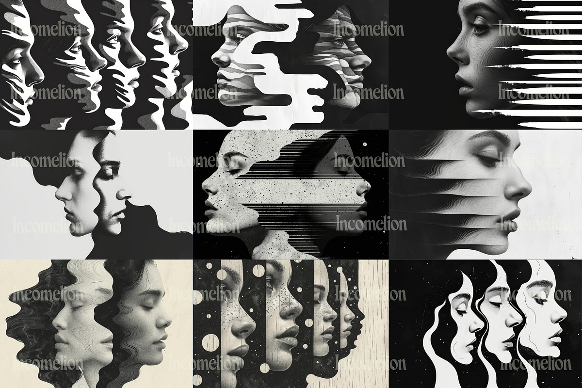 25 Optical Illusion Faces Artwork, a Person Illustration by Incomelion (Photo 4 of 9)